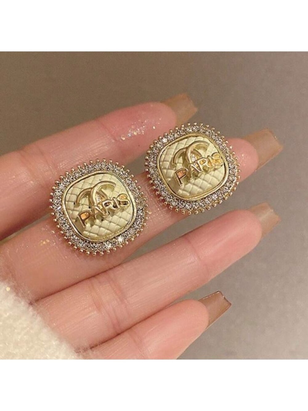 Gold Plated Stainless Steel Square Stud Earrings Tarnish Resistant